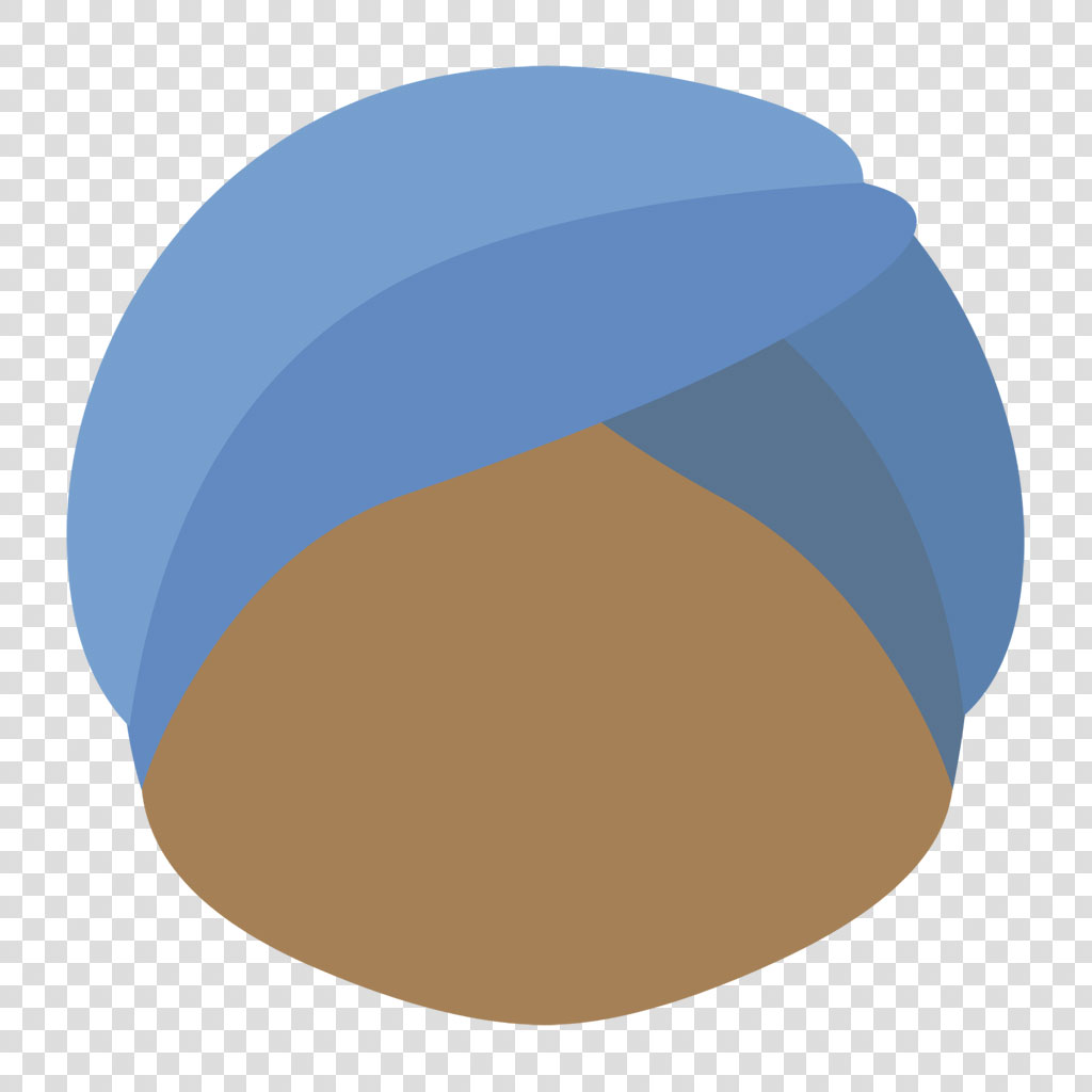 Illustration of a person wearing a blue turban