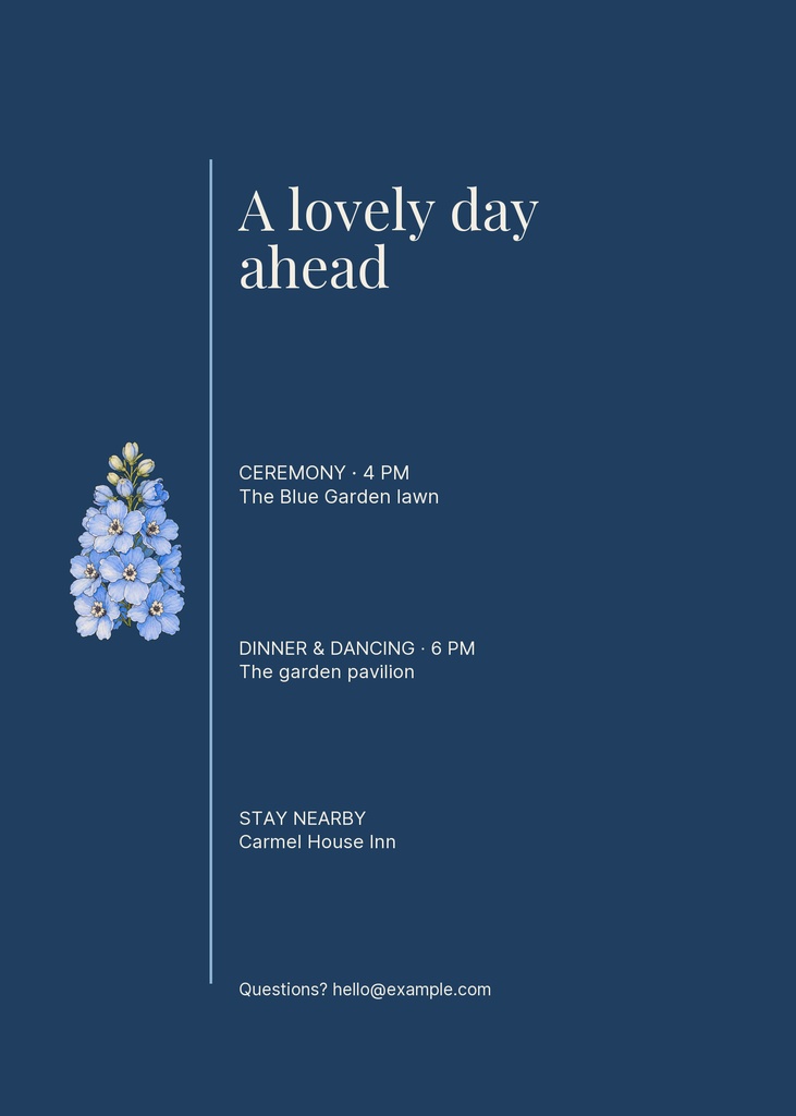 Preview for Blue Hour Vows Details Card Template