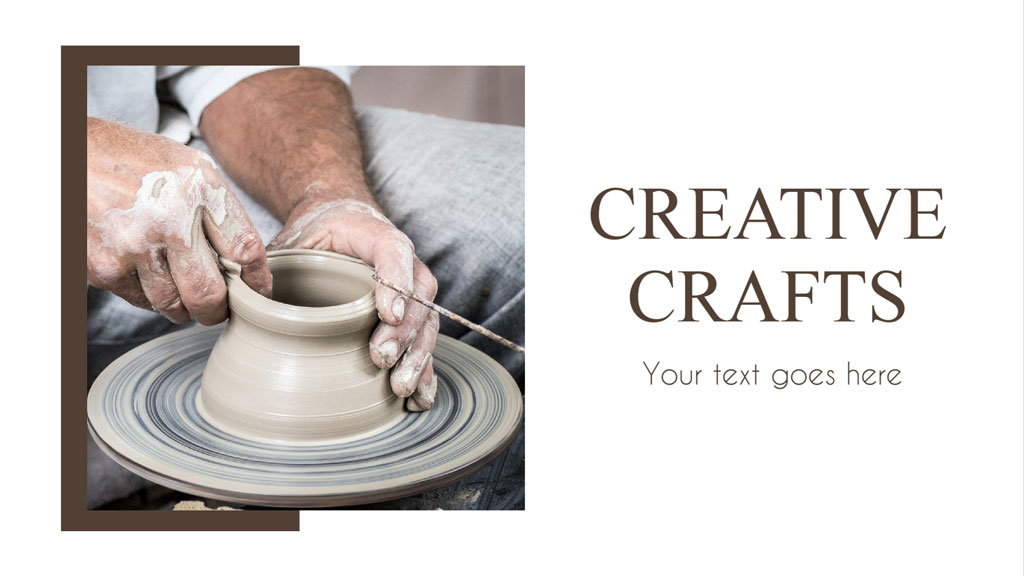 Potter's hands shaping clay on a pottery wheel