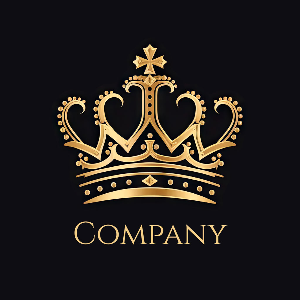 Gold crown logo with the word COMPANY below it on a black background