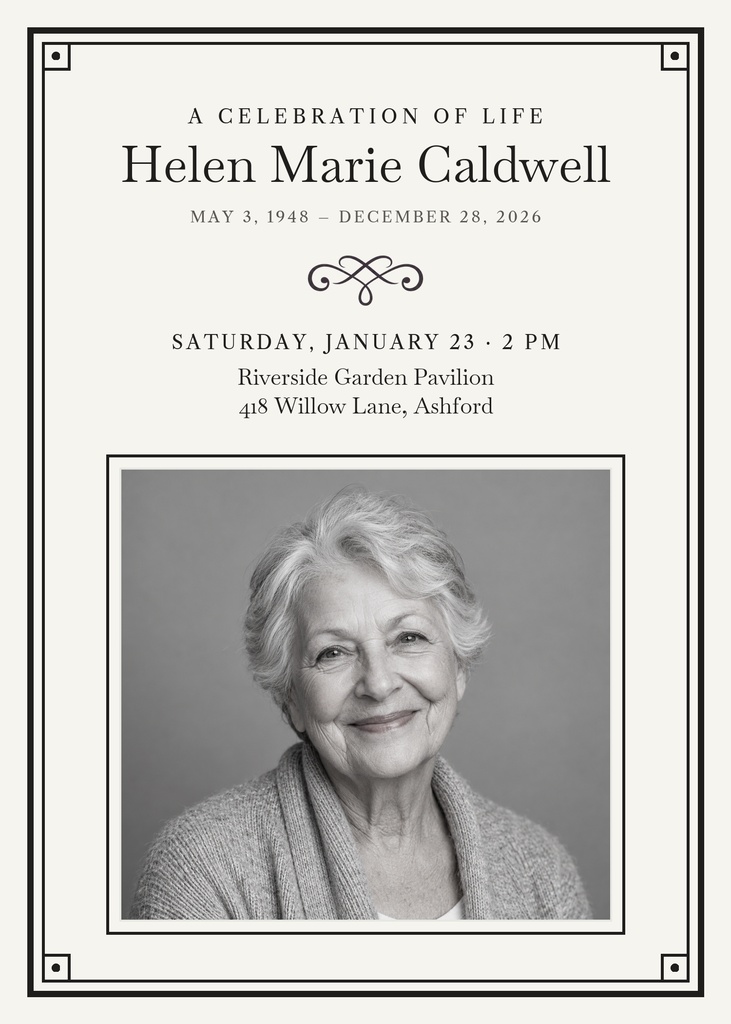 Preview for A Celebration Of Life Remembrance Card Template