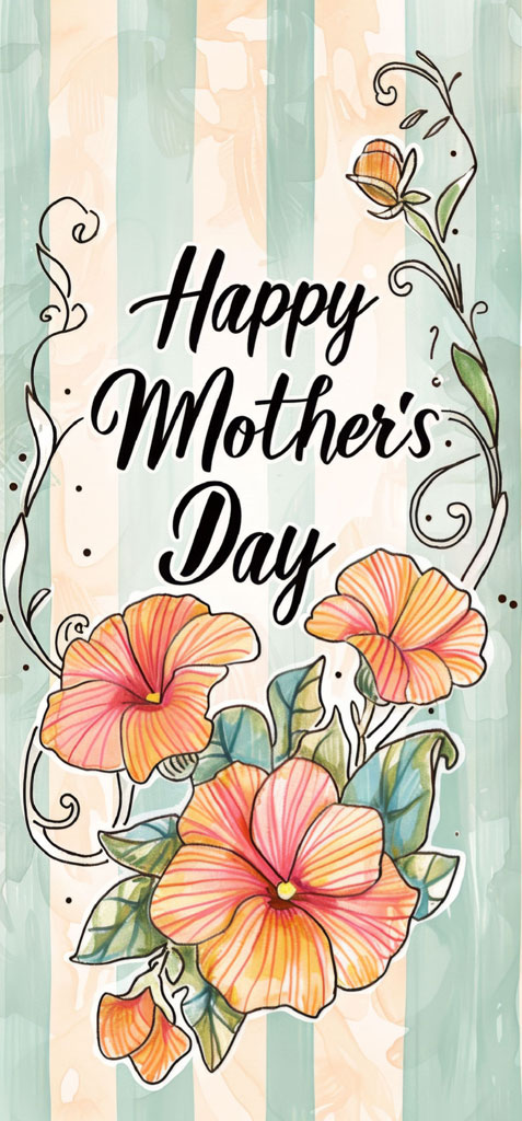 Happy Mother's Day illustration with flowers