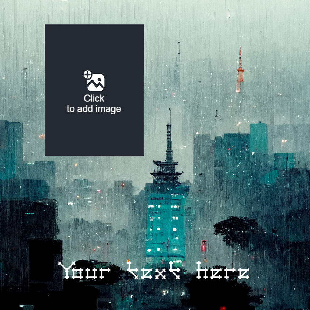 Rainy cityscape with pagoda building and Tokyo tower