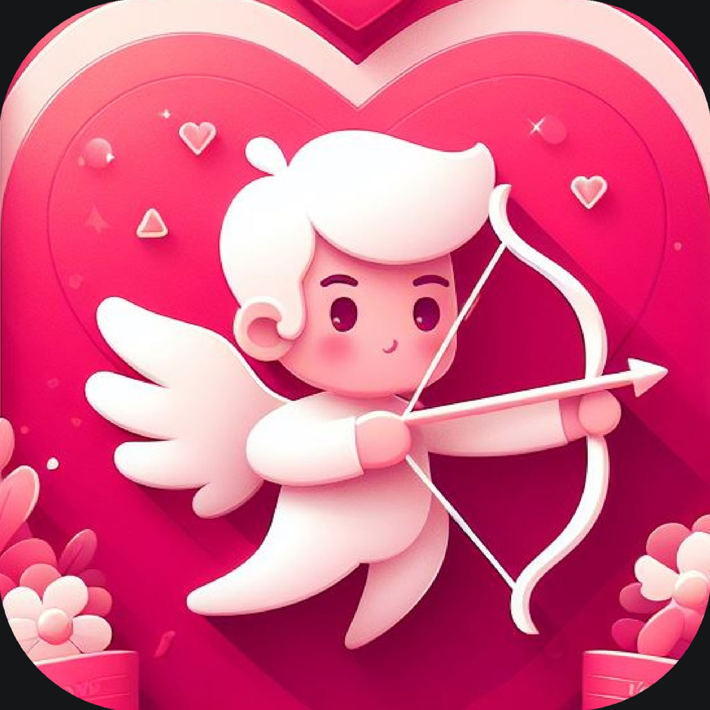 Cartoon cupid illustration with bow and arrow