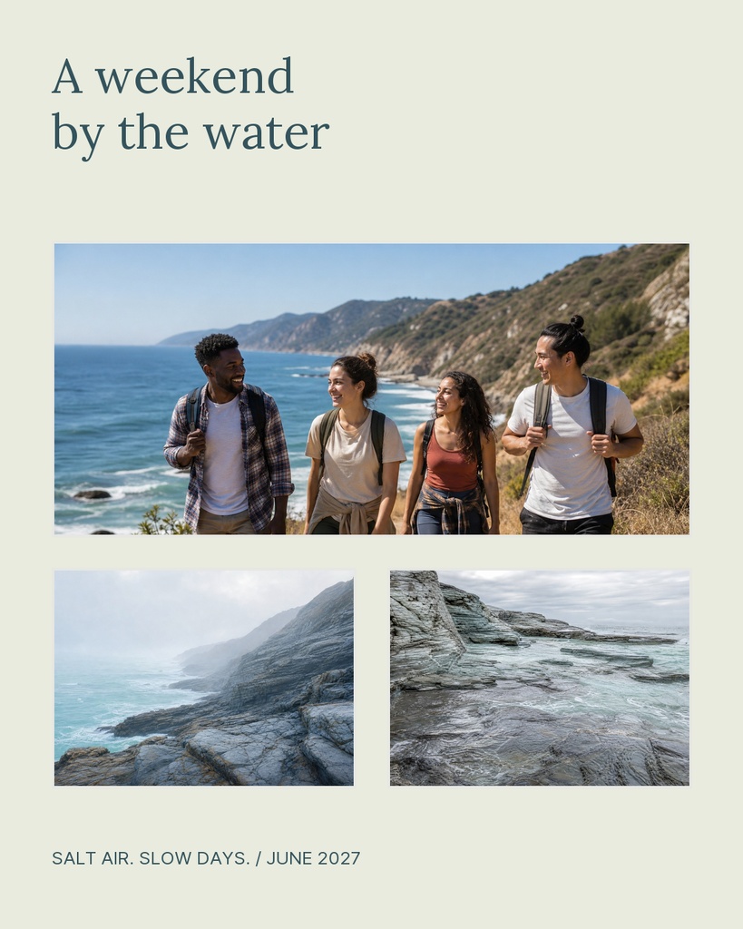 Preview for A Weekend By The Water Portrait Collage Template