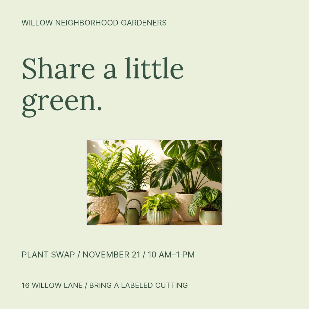 Preview for The Garden Swap Square Post Template