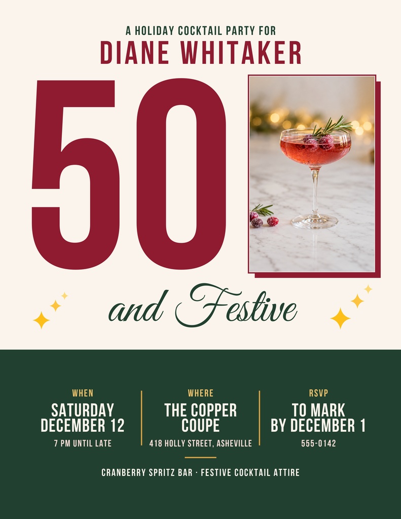 Preview for Fifty And Festive Letter Flyer Template