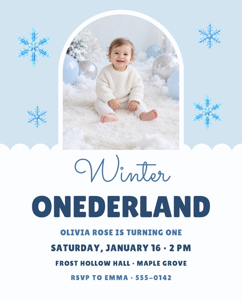 Preview for Winter Onederland Portrait Post Template