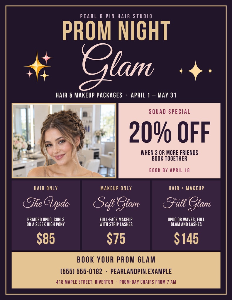 Preview for Prom Night Glam Letter Flyer Template