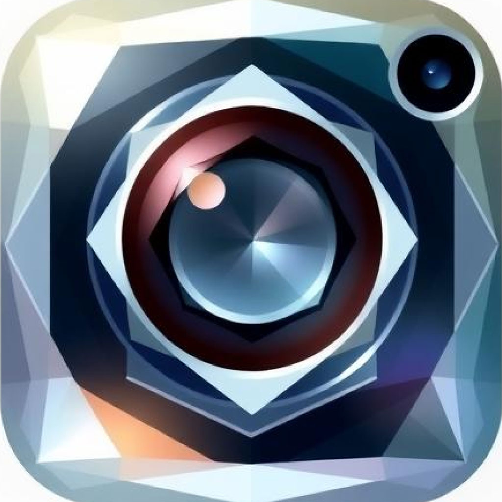 Stylized camera lens icon