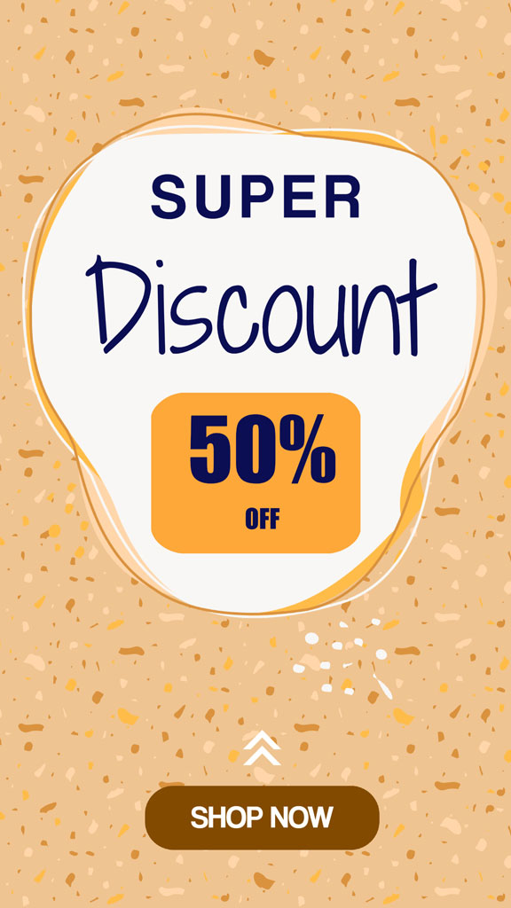 Super Discount 50% Off promotional banner