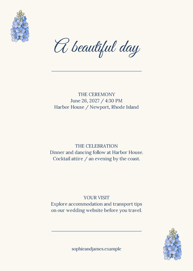 Preview for Something Blue Details Card Template