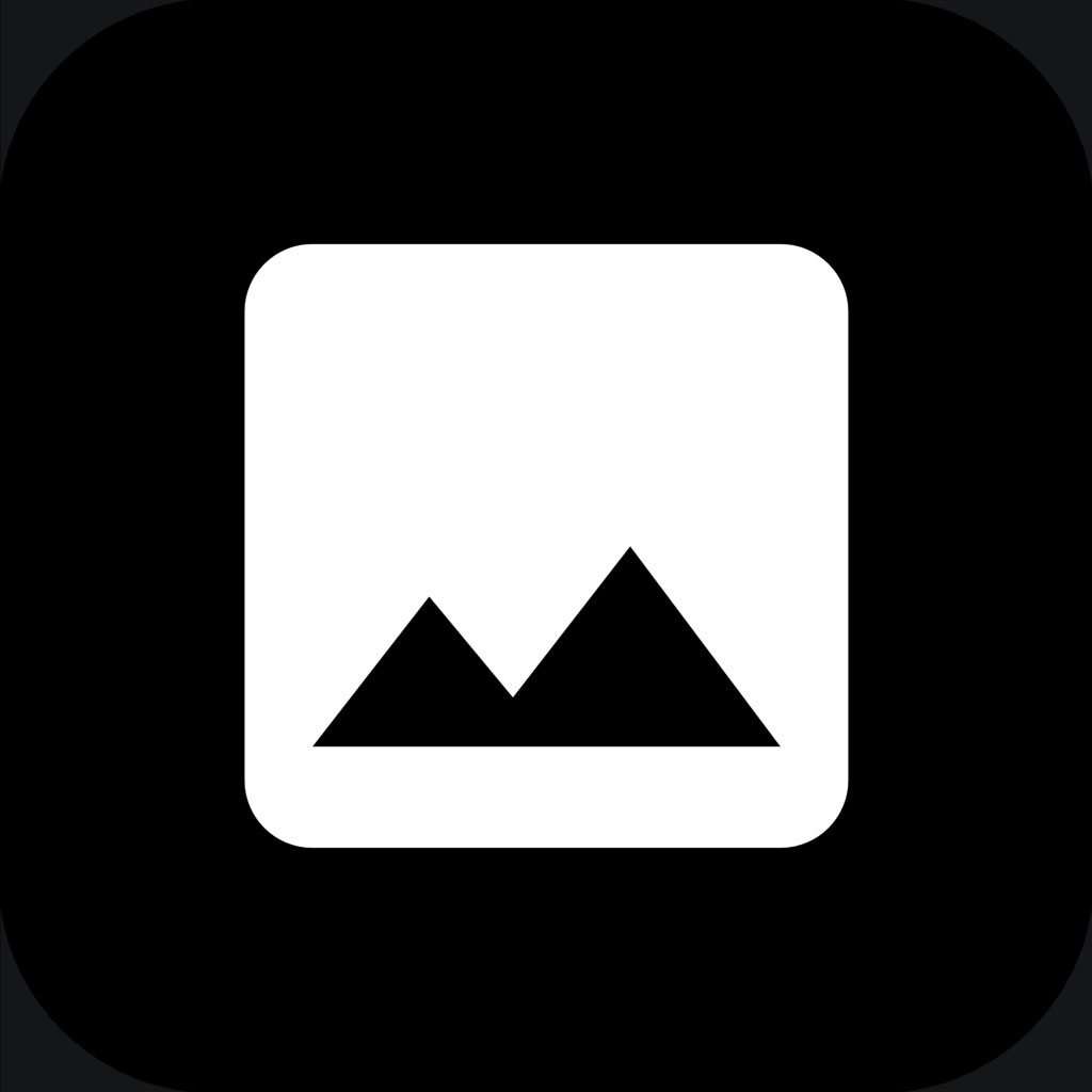 Image placeholder icon with two black mountains on a white background