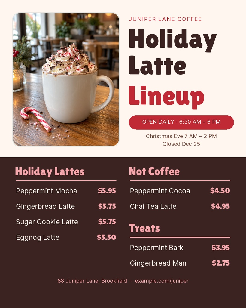 Preview for The Holiday Latte Lineup Portrait Post Template