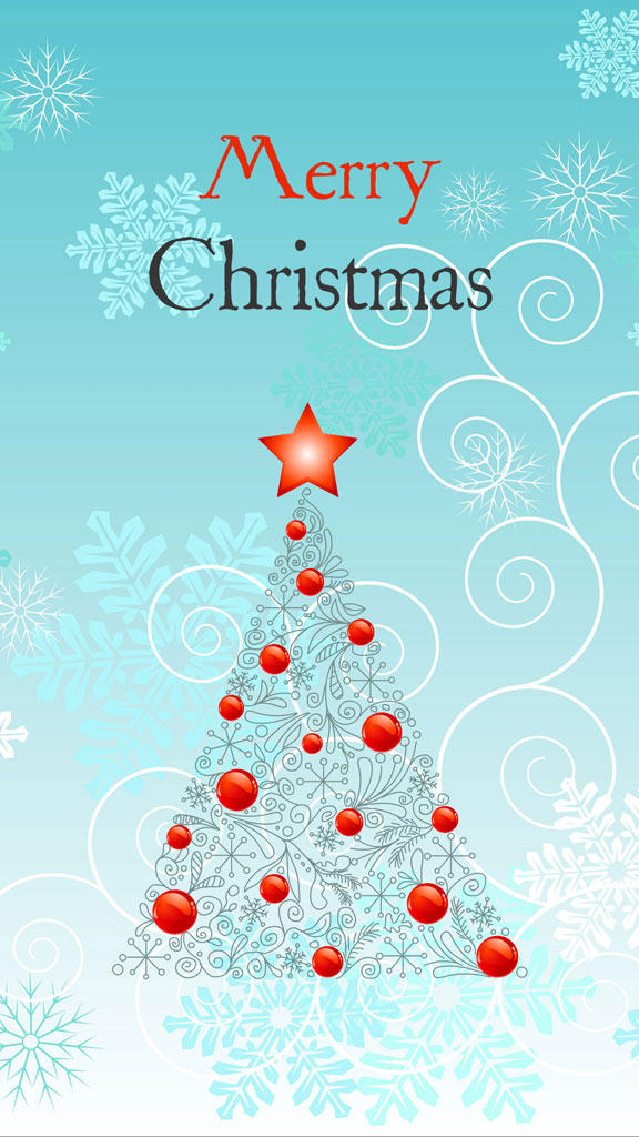 Christmas tree with red ornaments and star