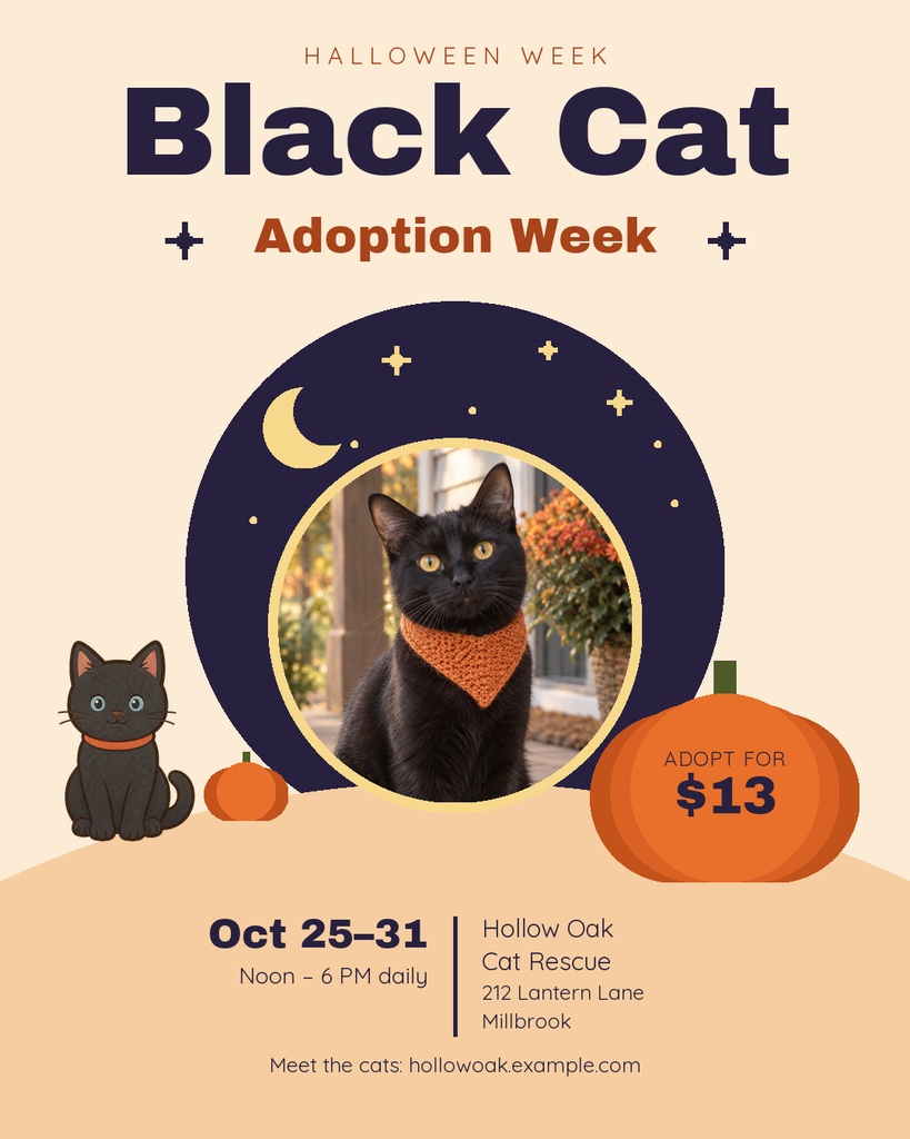 Preview for Black Cat Adoption Week Portrait Post Template