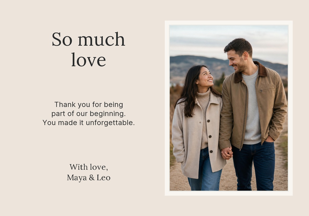 Preview for Our Day Ahead Thank-you Card Template