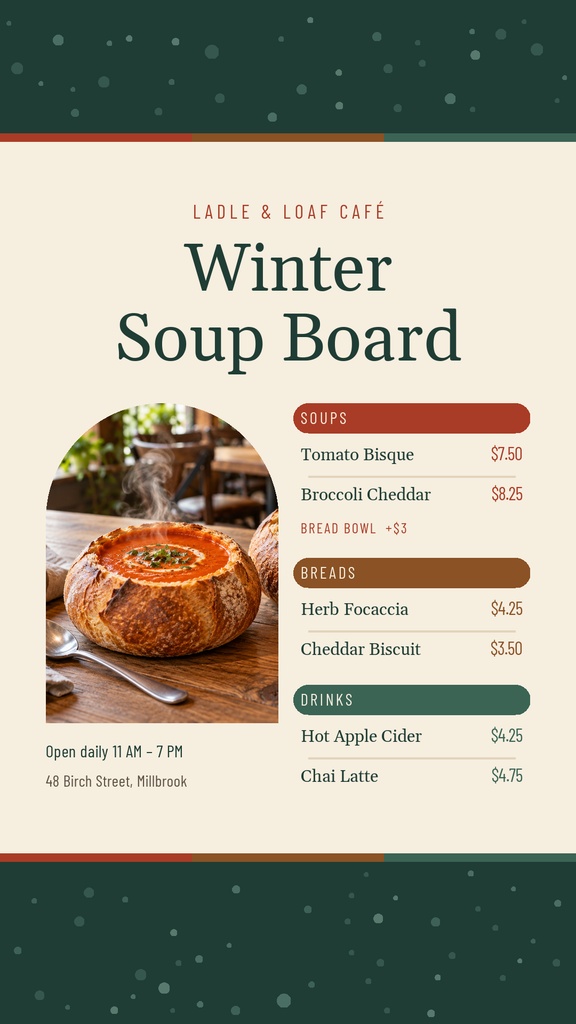 Preview for The Winter Soup Board Story Opener Template