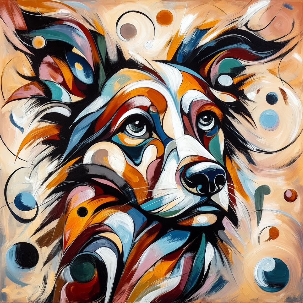 Colorful abstract dog portrait