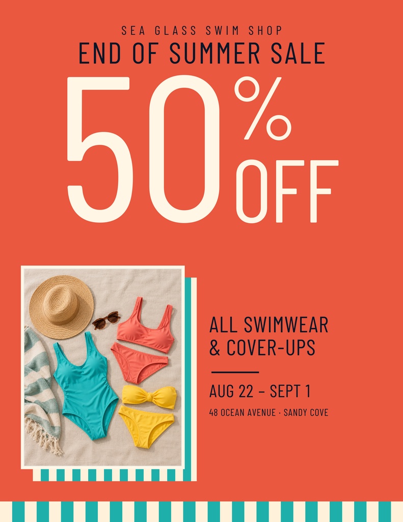 Preview for The Swim Shop Summer Sale Letter Flyer Template