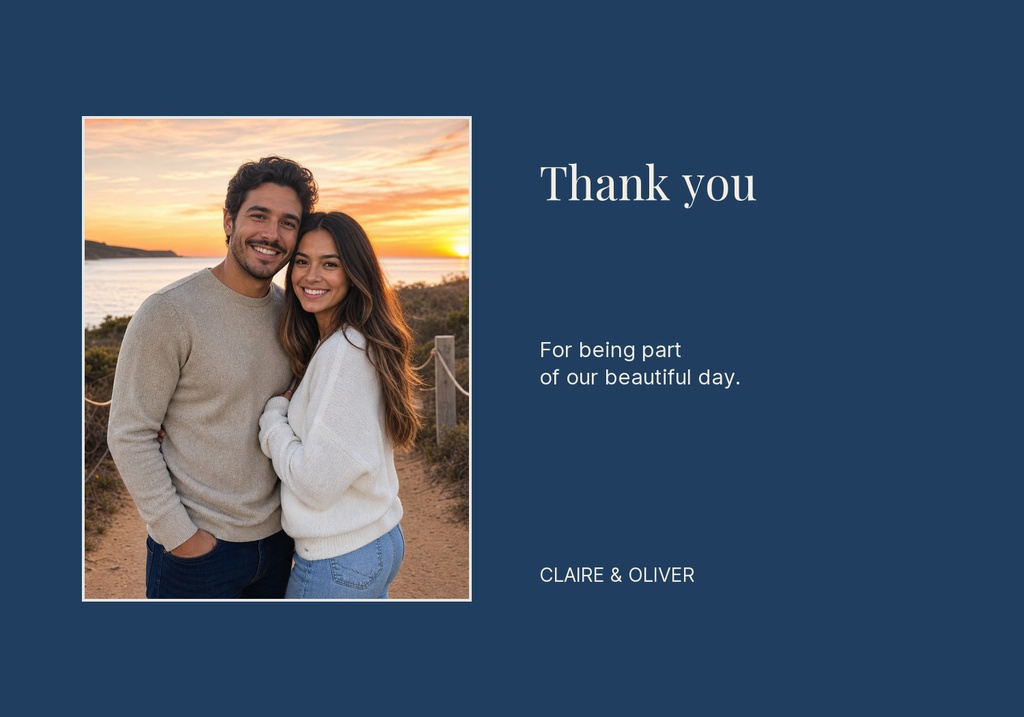 Preview for Blue Hour Vows Thank-you Card Template