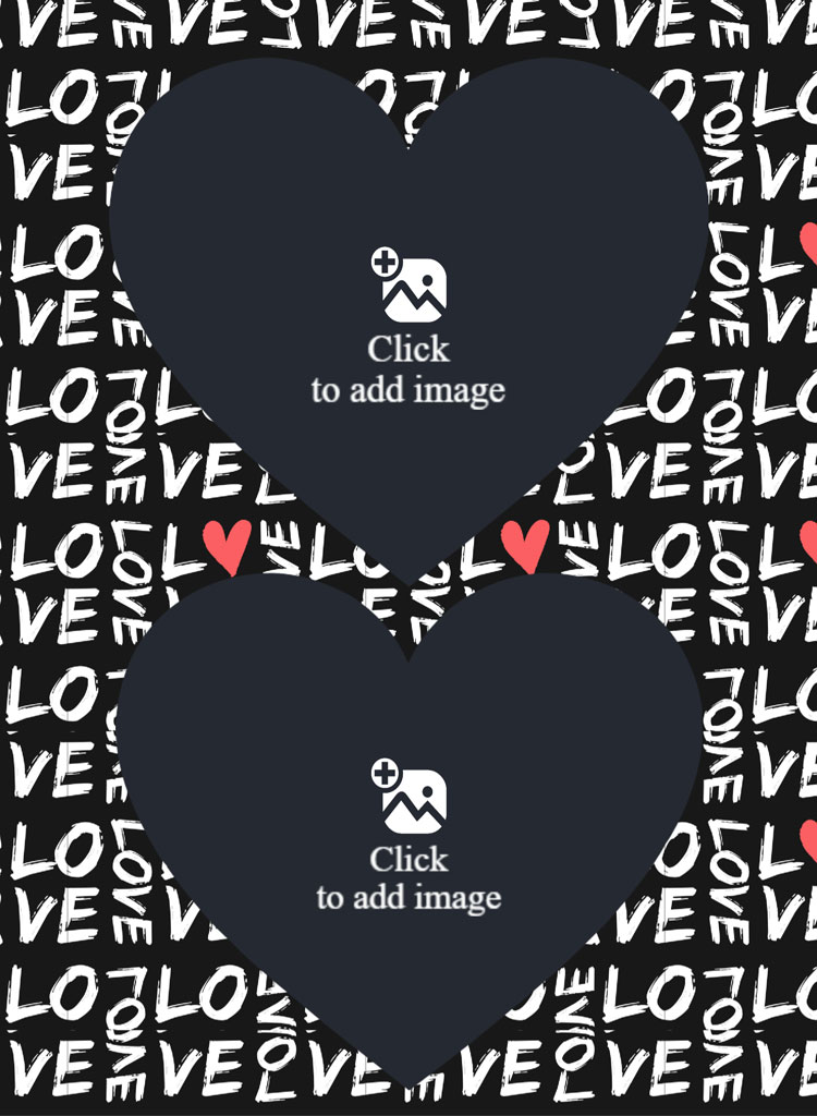 A heart-themed frame with 'LOVE' written around it