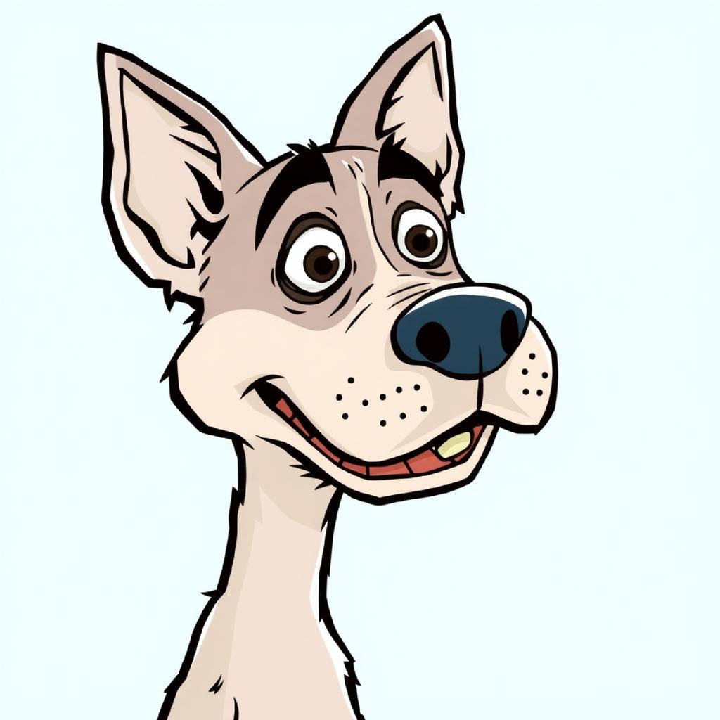 Cartoon of three businessmen, with the central figure wearing a red suit and laughing, while the others look on.