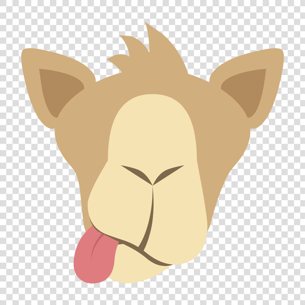 Cartoon donkey face with tongue out