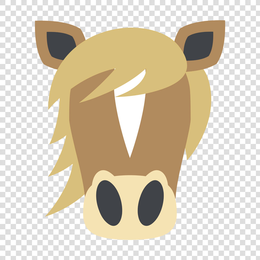 Cartoon horse head with blonde mane