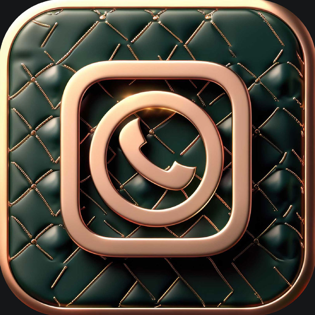 Luxury email icon with rose gold accents