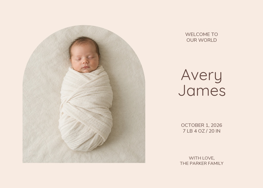 Preview for Welcome, Little Avery Landscape Greeting Template