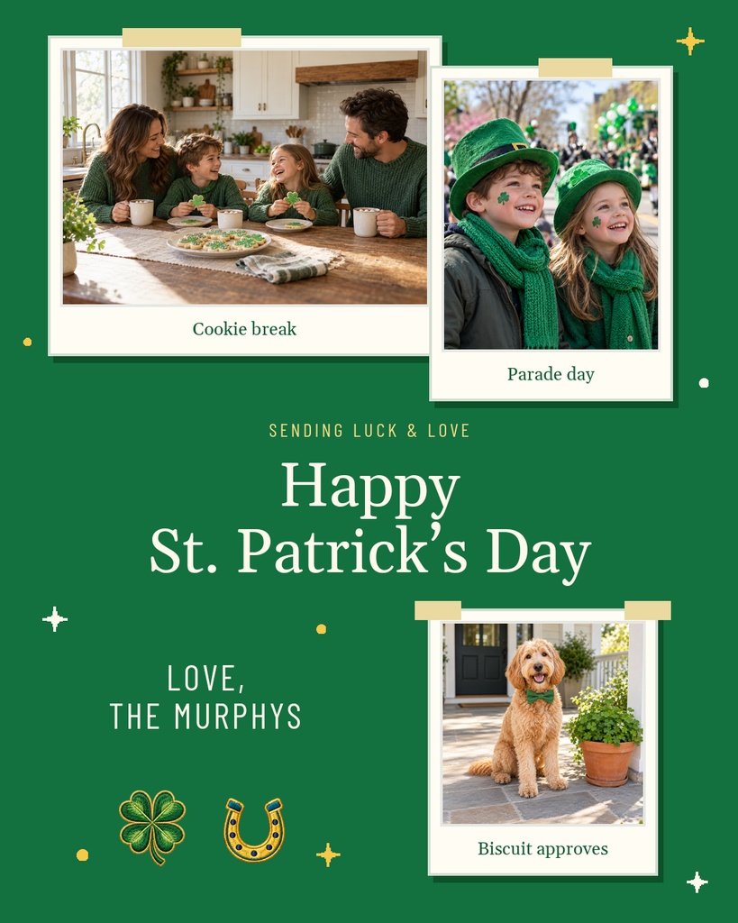 Preview for Happy St. Patrick's Day From Us Portrait Post Template