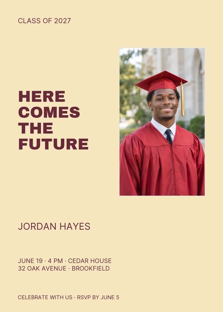 Preview for Here Comes The Future 5 × 7 Invitation Template