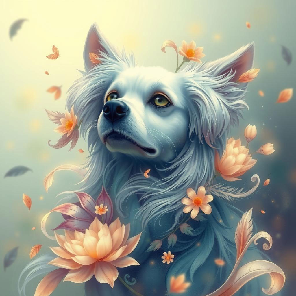 Illustration of a fairy with green hair and golden butterfly wings