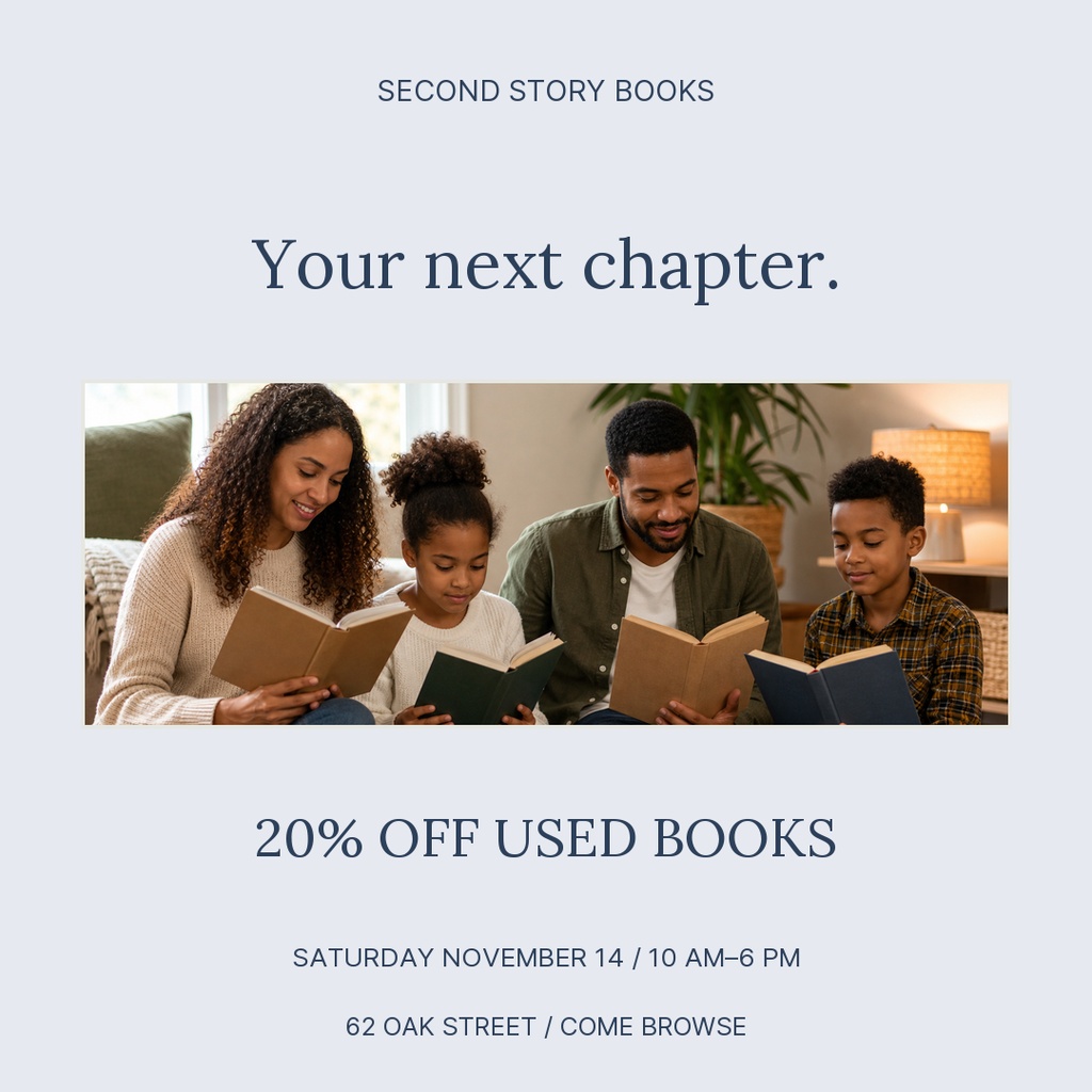 Preview for Second Story Books Square Post Template
