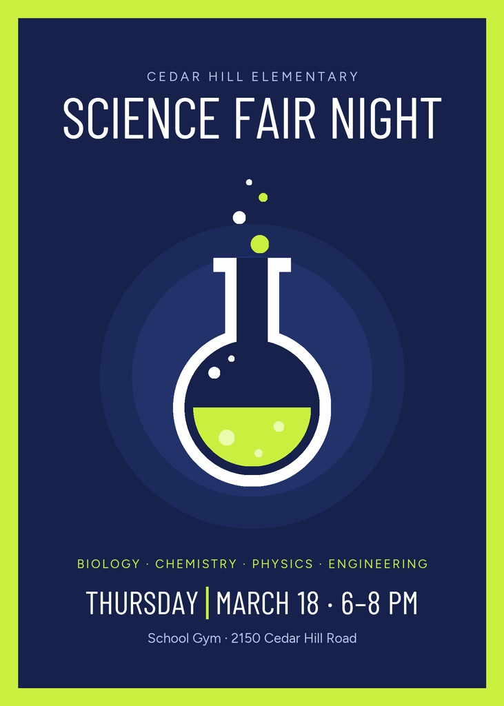 Preview for Science Fair Night 5 × 7 Invitation Template