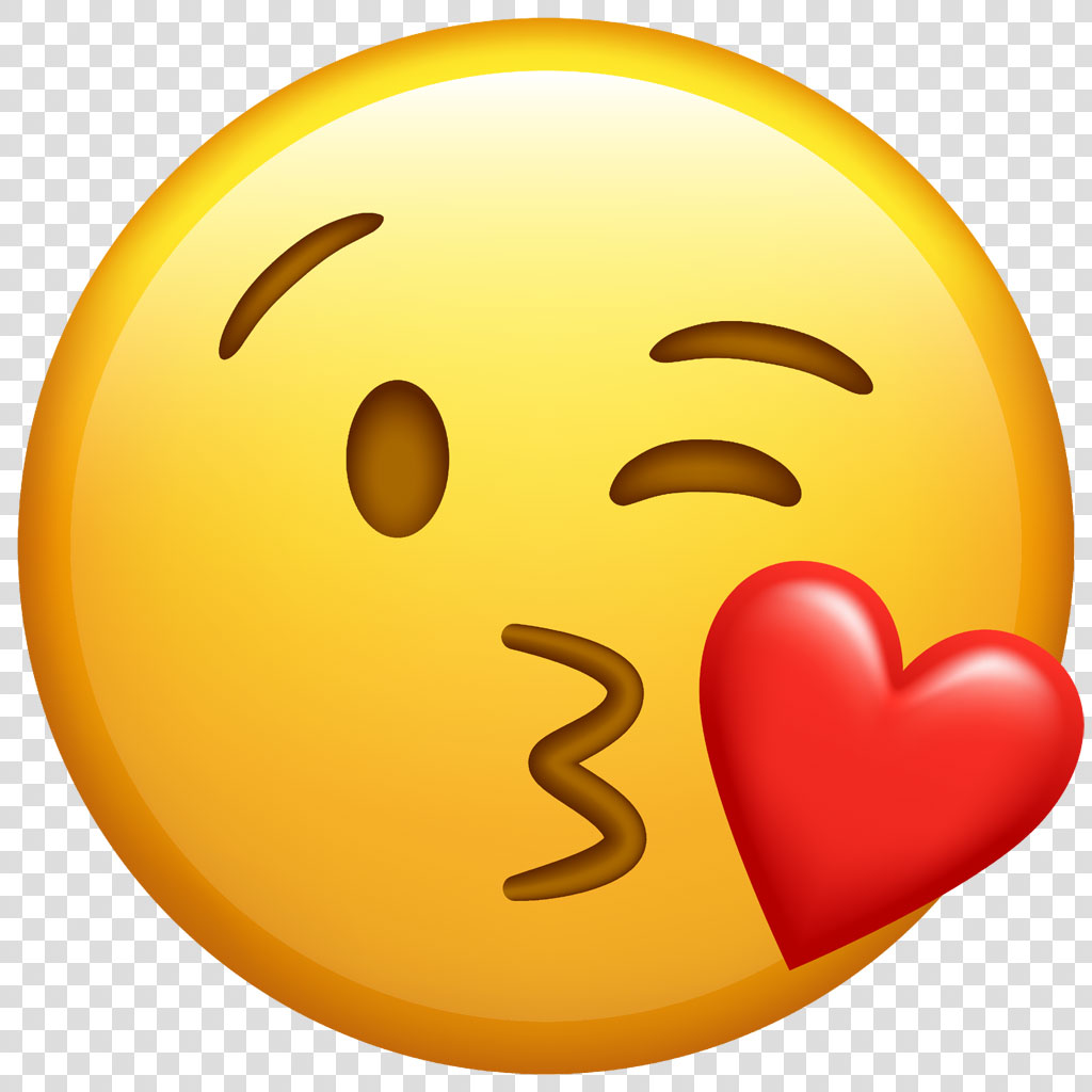Kissing face emoji with heart