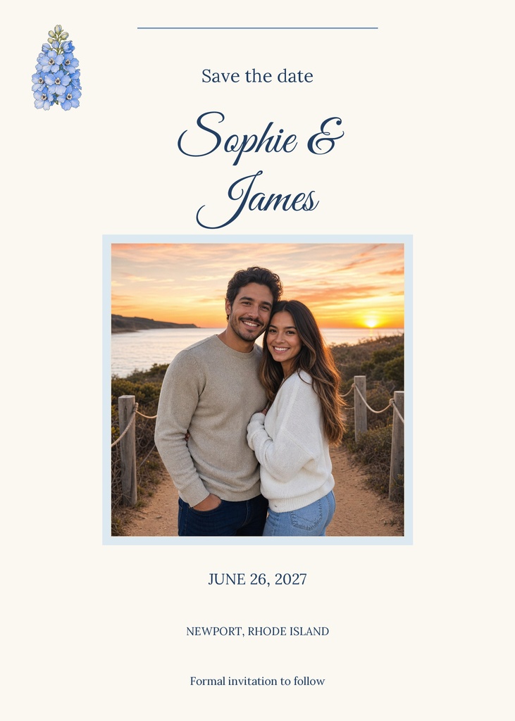 Preview for Something Blue Save The Date Template