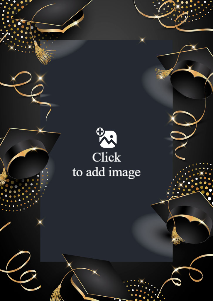 Graduation template with black and gold theme