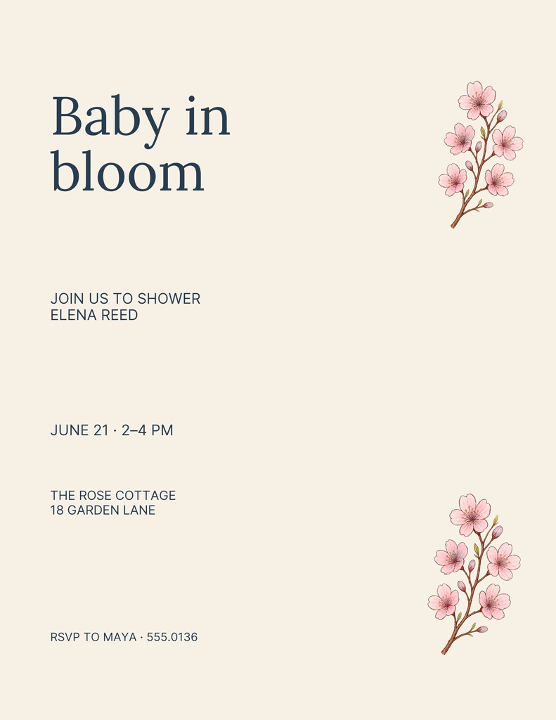 Preview for Baby Love In Bloom Letter Flyer Template