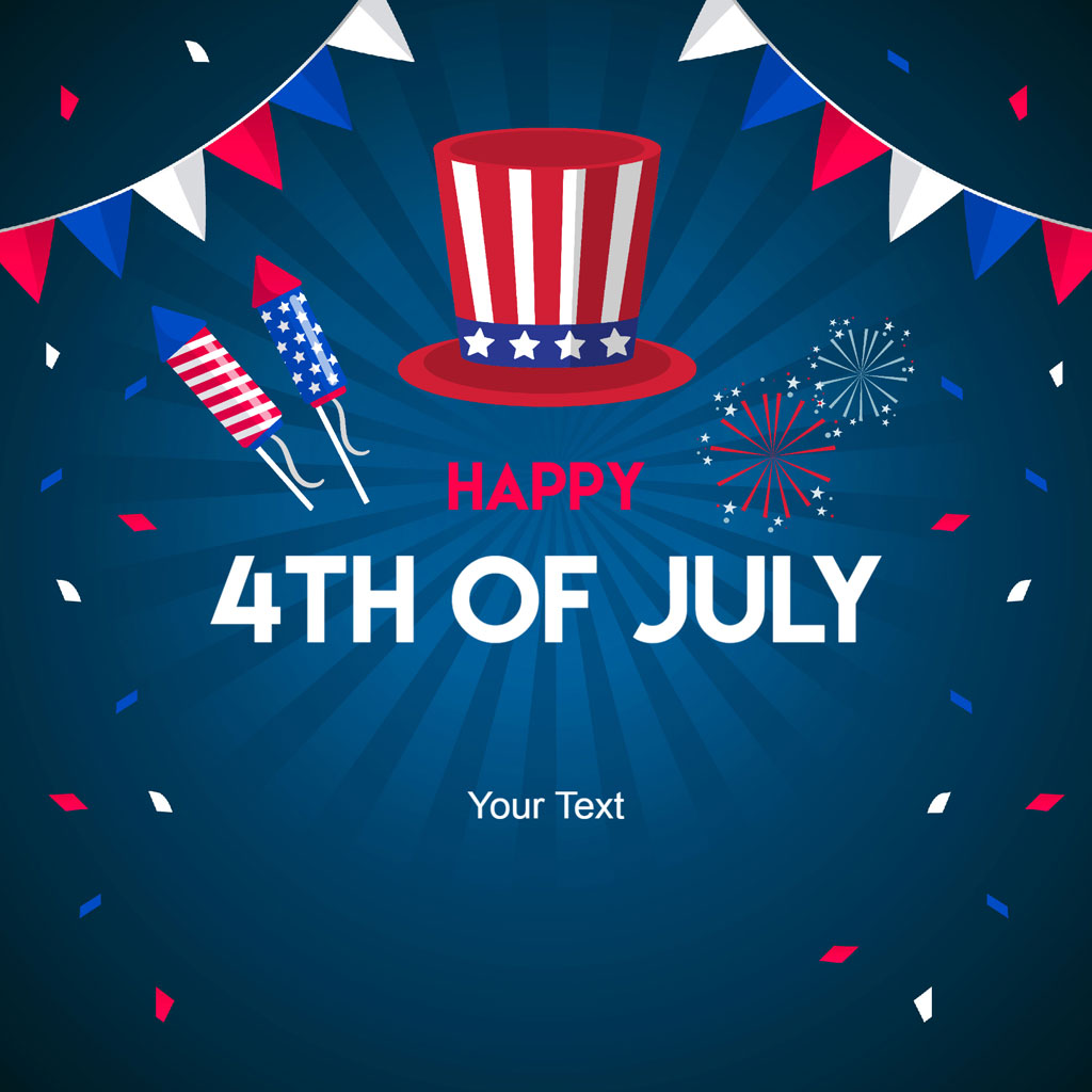 4th of July design template with red, white, and blue theme