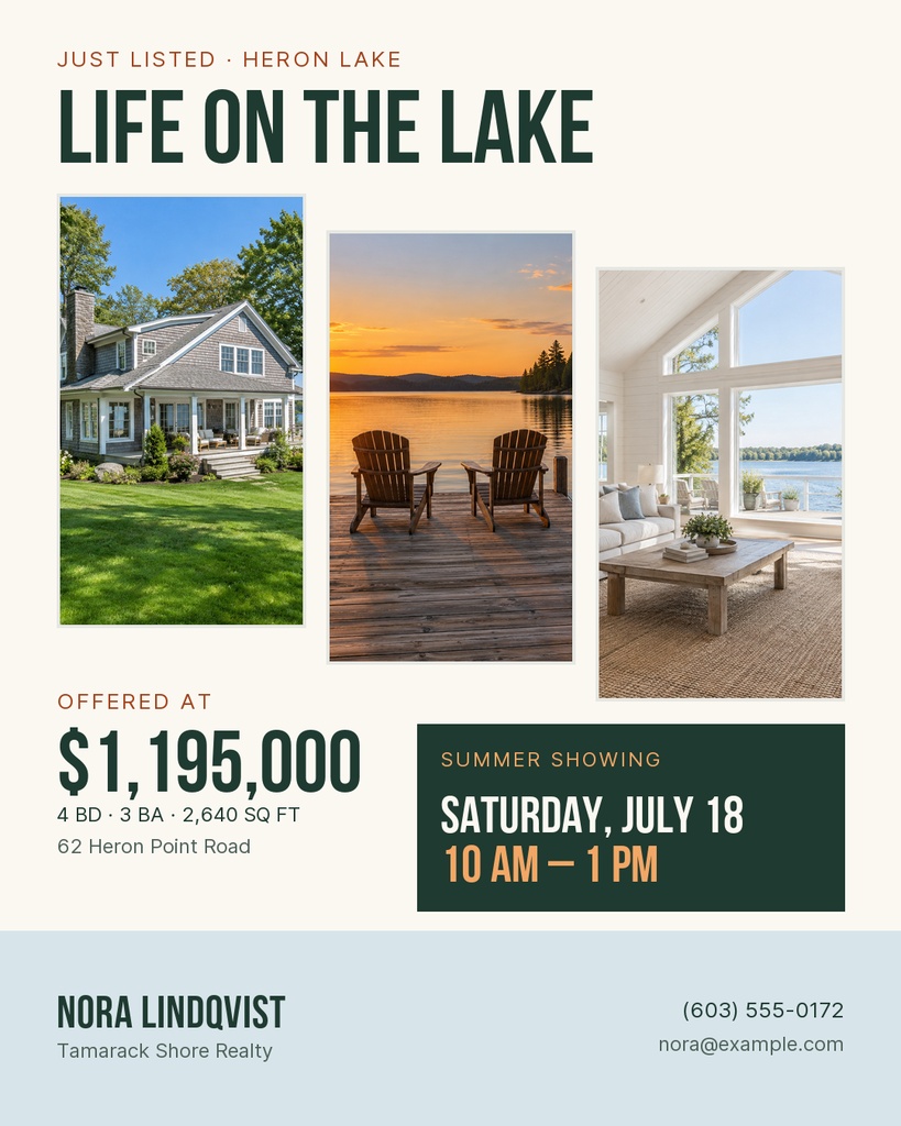Preview for Lakefront Summer Showing Portrait Post Template
