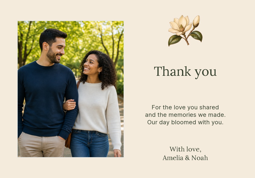 Preview for Magnolia Promise Thank-you Card Template