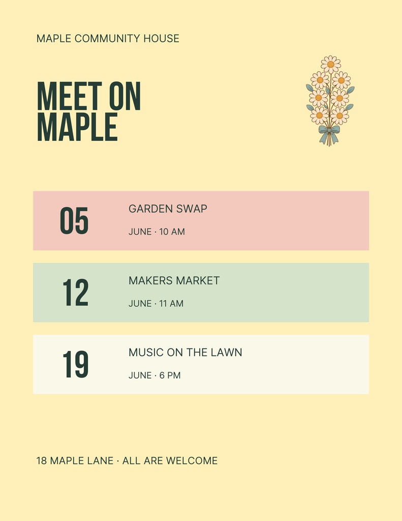 Preview for Meet On Maple Letter Flyer Template