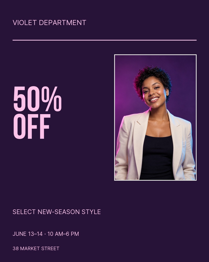 Preview for Violet Department Portrait Post Template