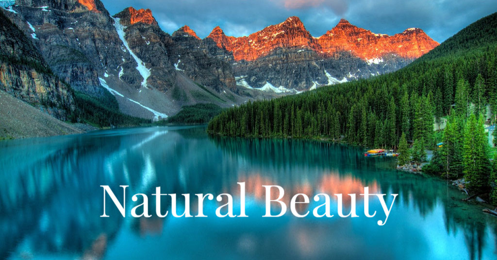 Mountain range with a lake and trees