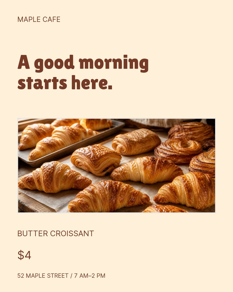 Preview for Morning At Maple Cafe Portrait Post Template