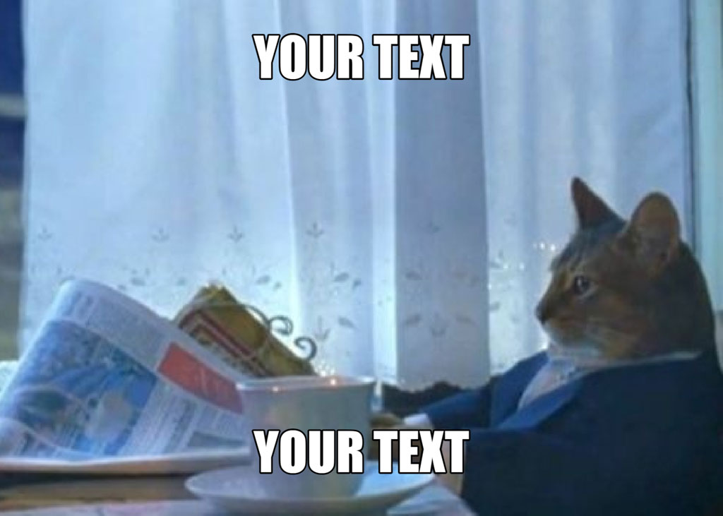 A cat in a suit reading a newspaper