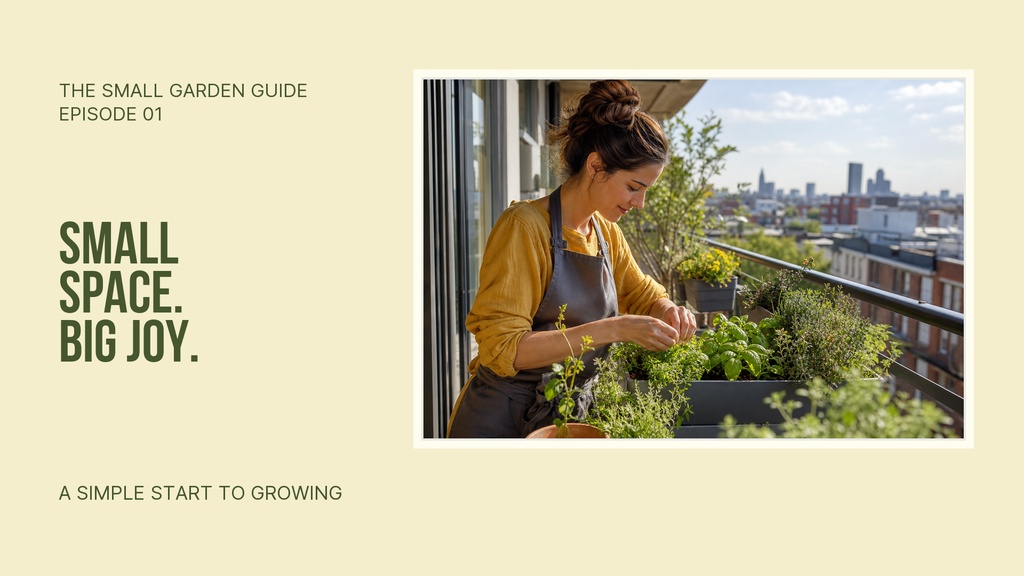 Preview for The Small Garden Guide Video Series Title Card Template