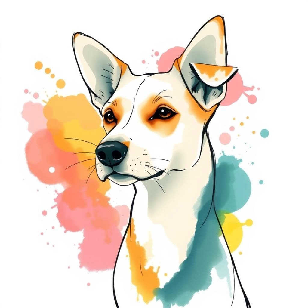 Illustration of a woman's profile with flowers and watercolor splashes